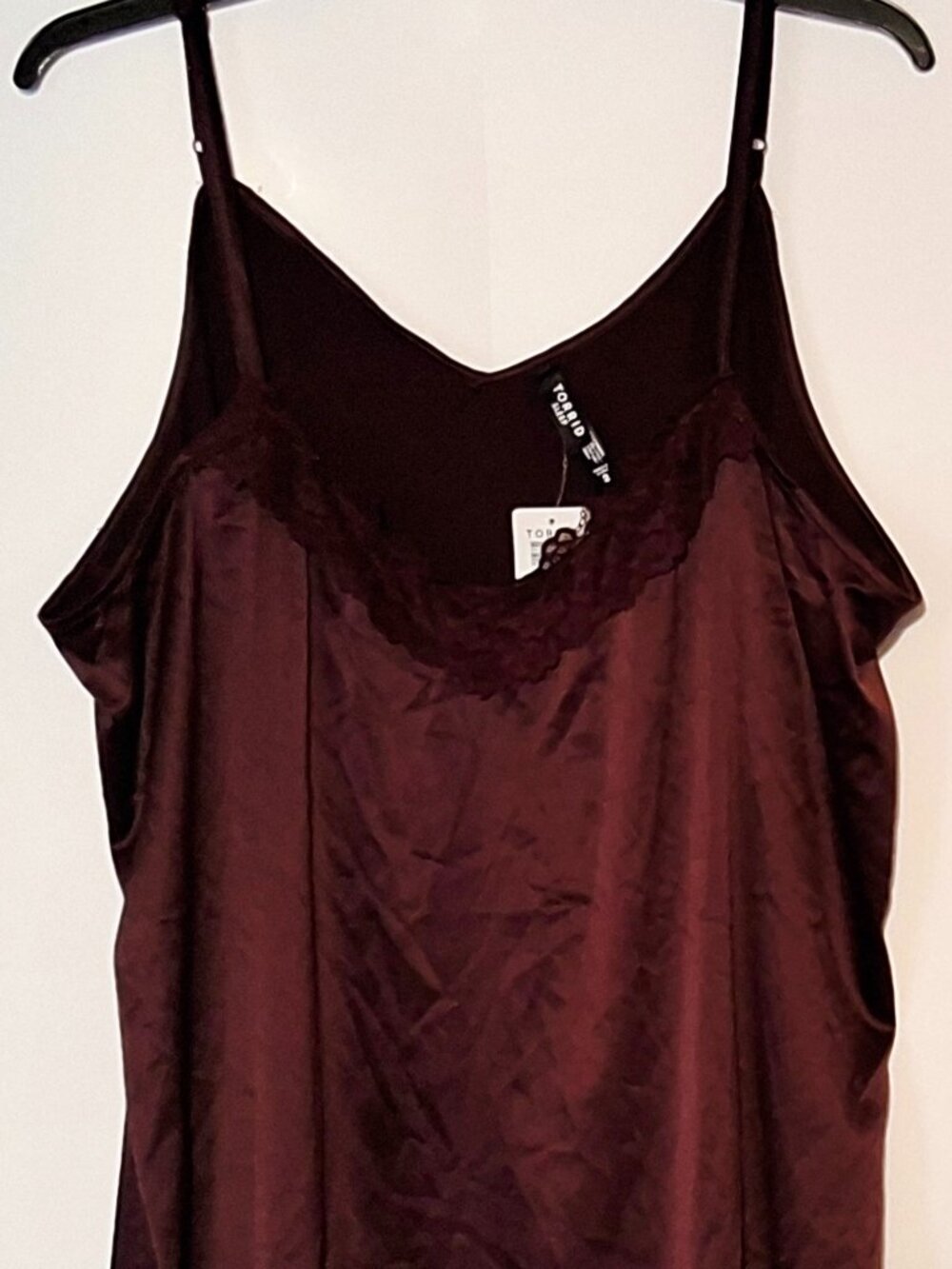 Torrid Sleep Camisole Burgundy Lace Front Sleepwear